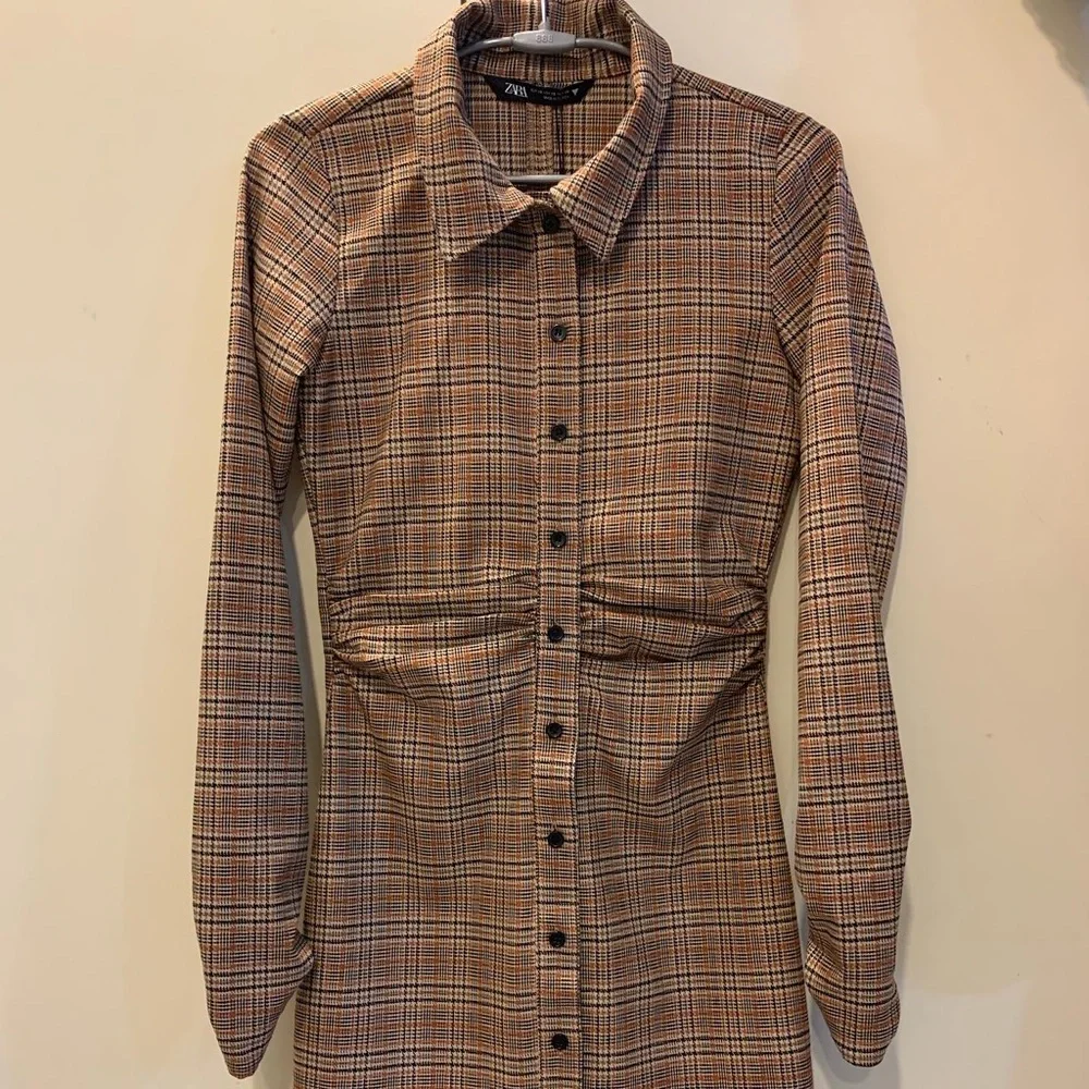 Zara Checkered Shirt Dress - Picture 6 of 9